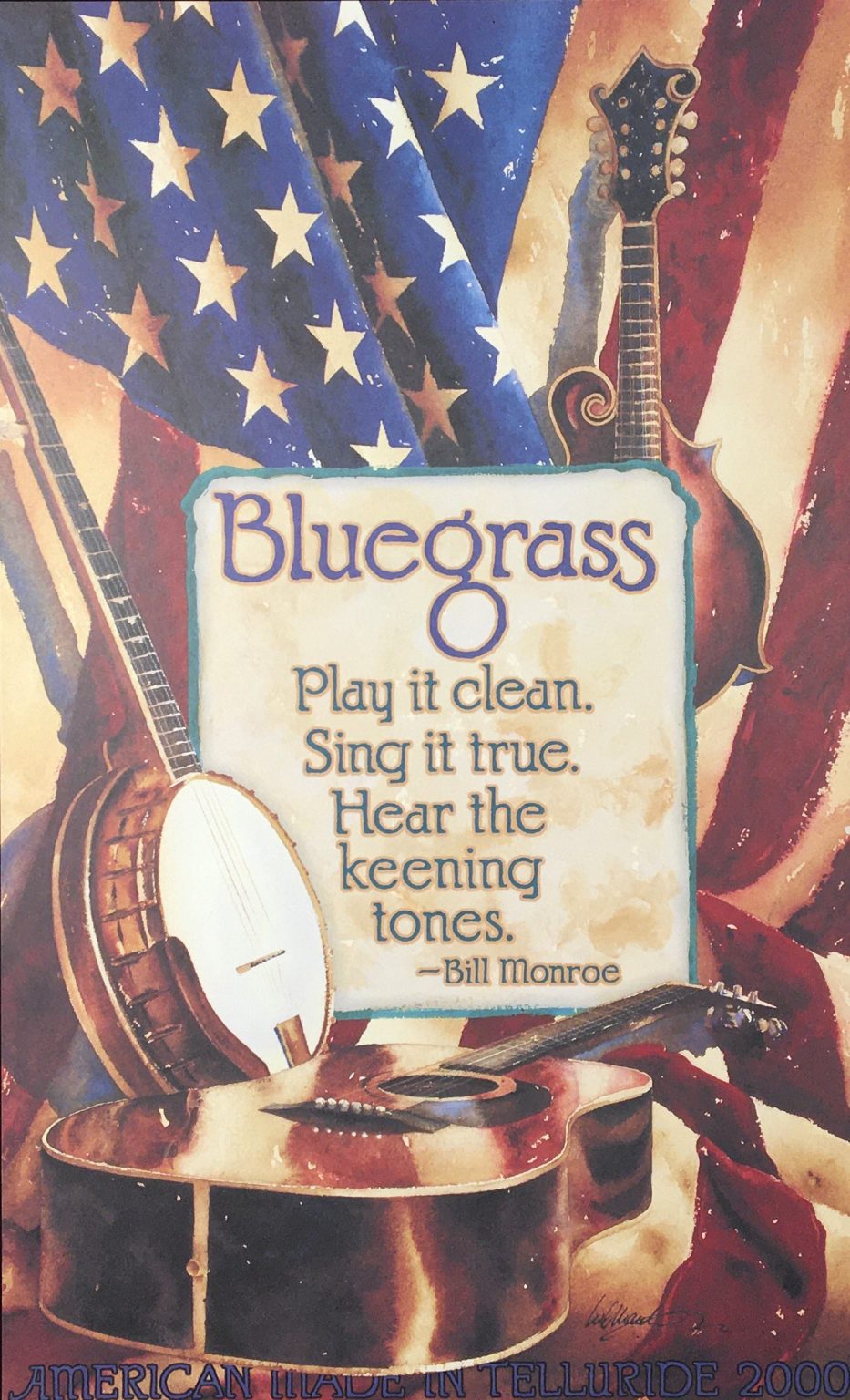 2000 Telluride Bluegrass Festival Poster William Matthews