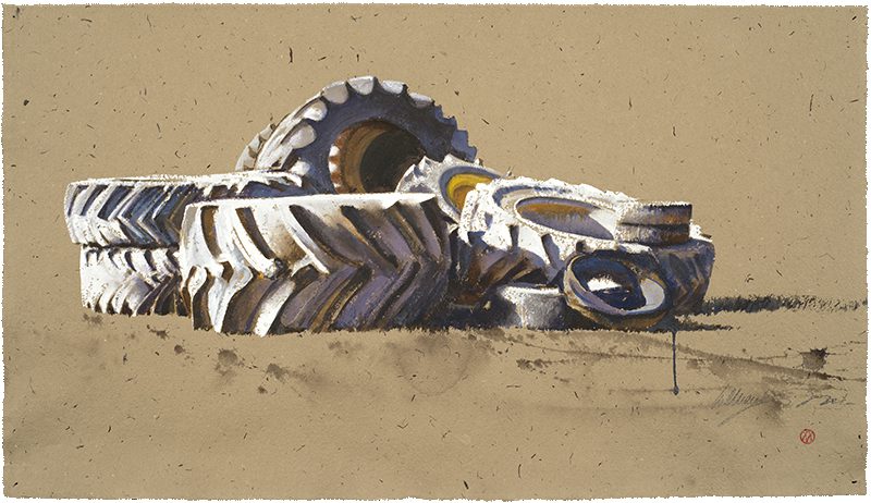 Painting of truck wheels