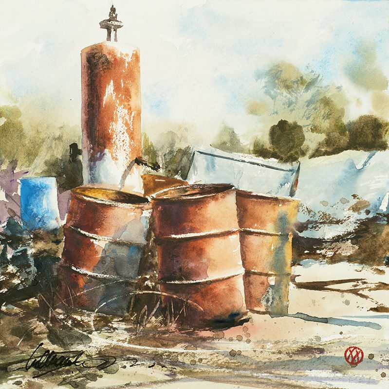 Painting of barrels
