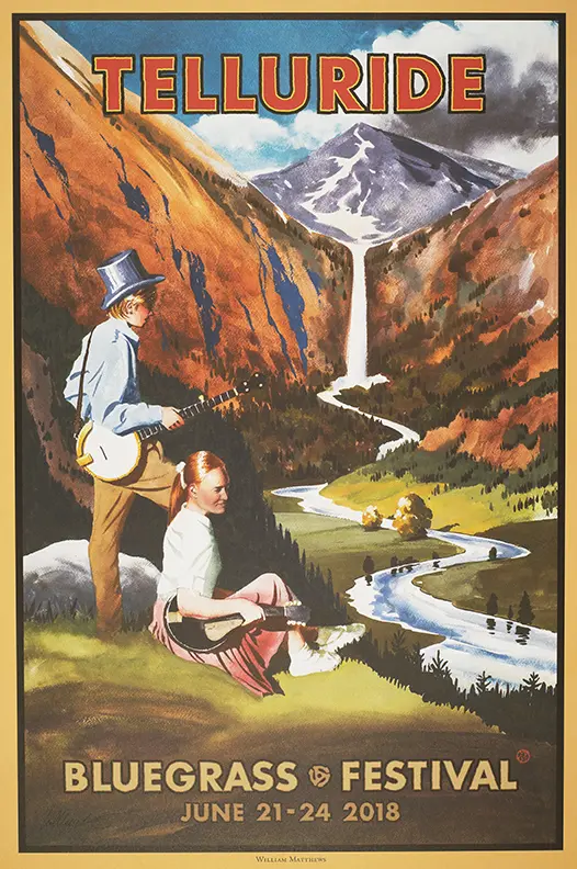 A poster on Telluride Bluegrass festival in June 2018