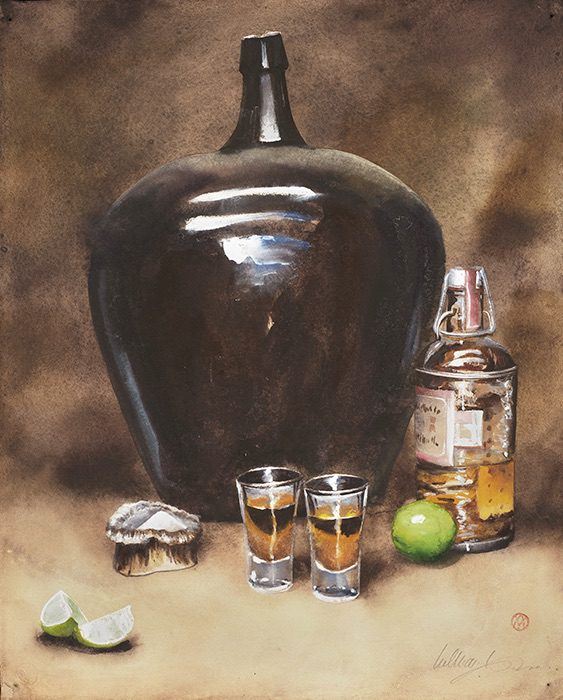 Painting of alcoholic drinks