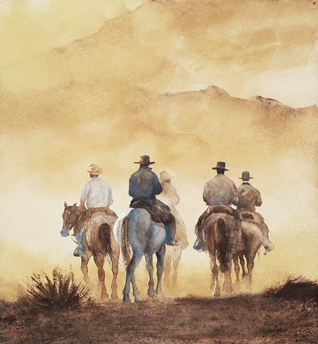 Painting of cowboys